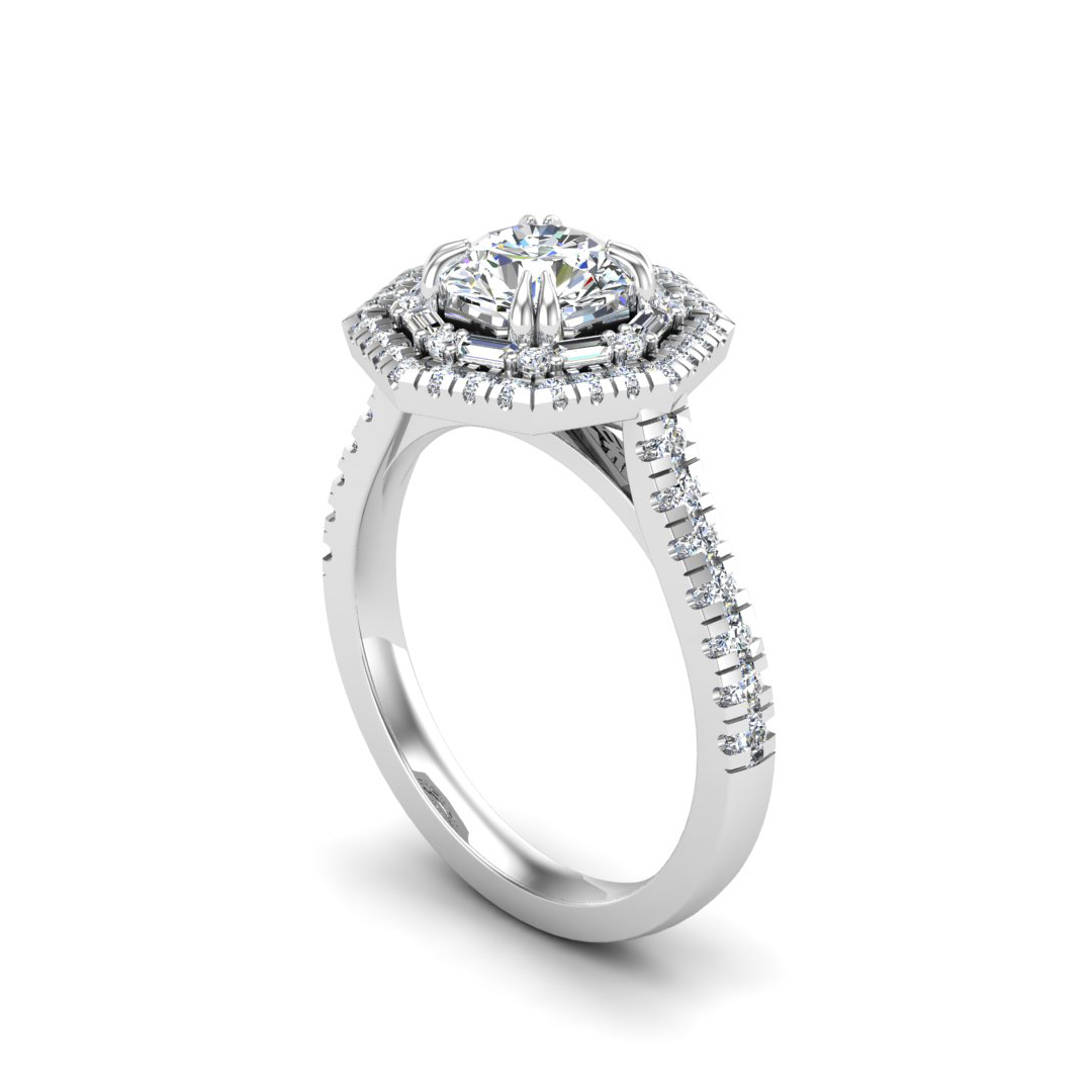 Eva Double Halo Engagement Ring